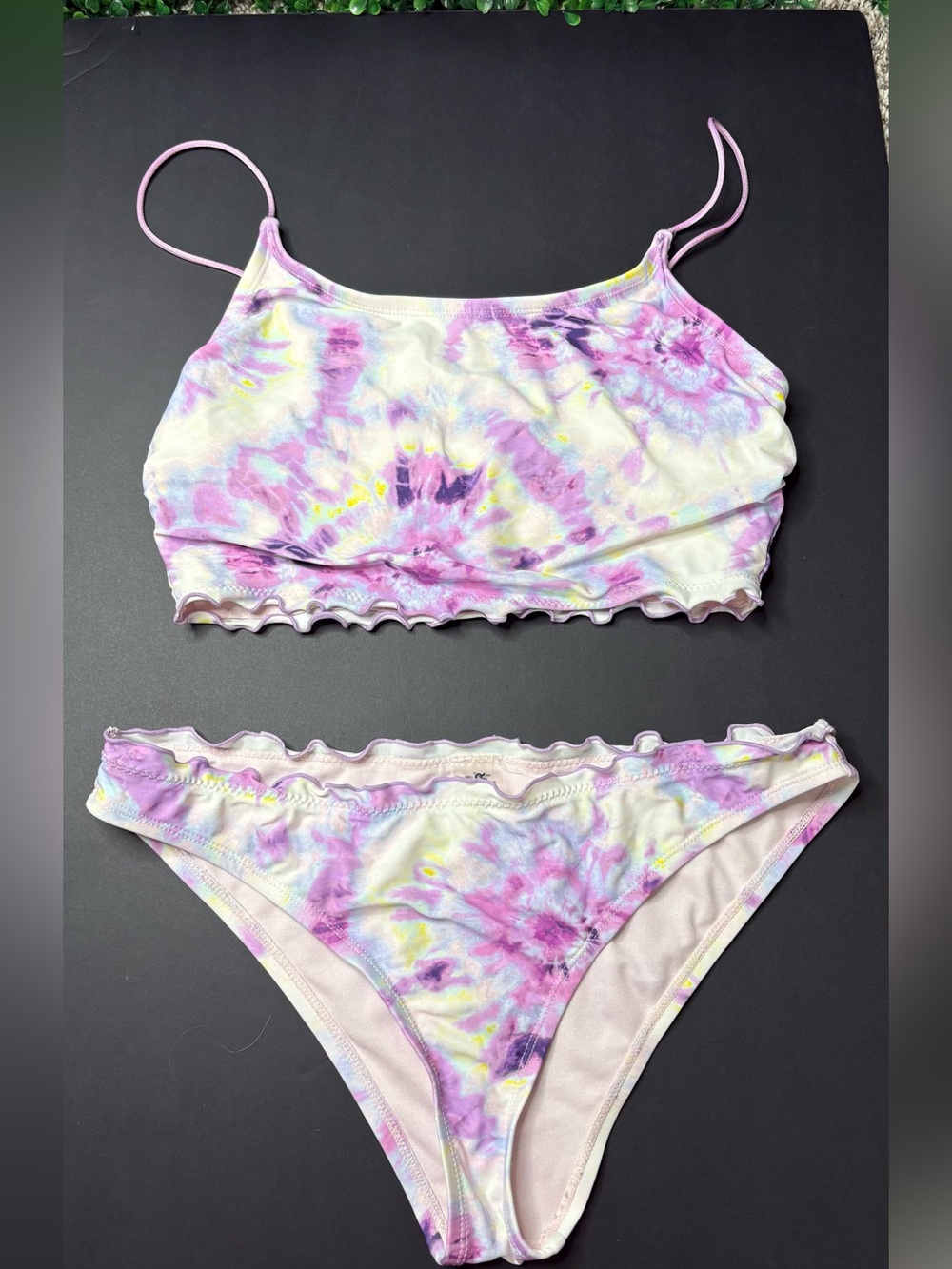 Wallflower Light Pink ruffle-Trim Bikini Top